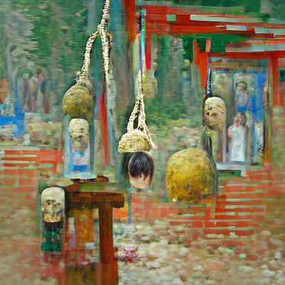 Disturbing Shrine Displaying Severed Heads