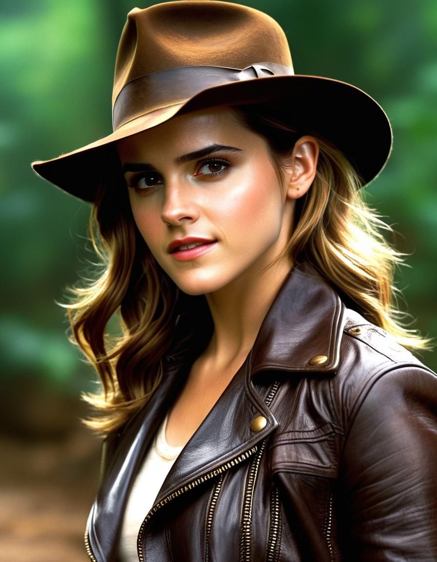 Emma Watson as Indiana Jones in Temple of Doom