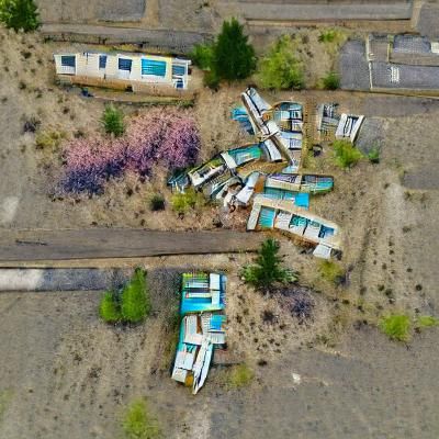 Aerial View of a Trailer Park