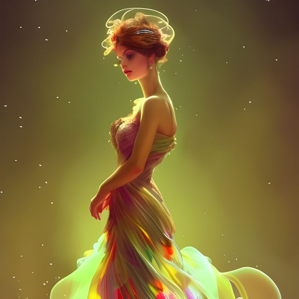 Jellyfish Bride Portrait in Hyperdetailed Style