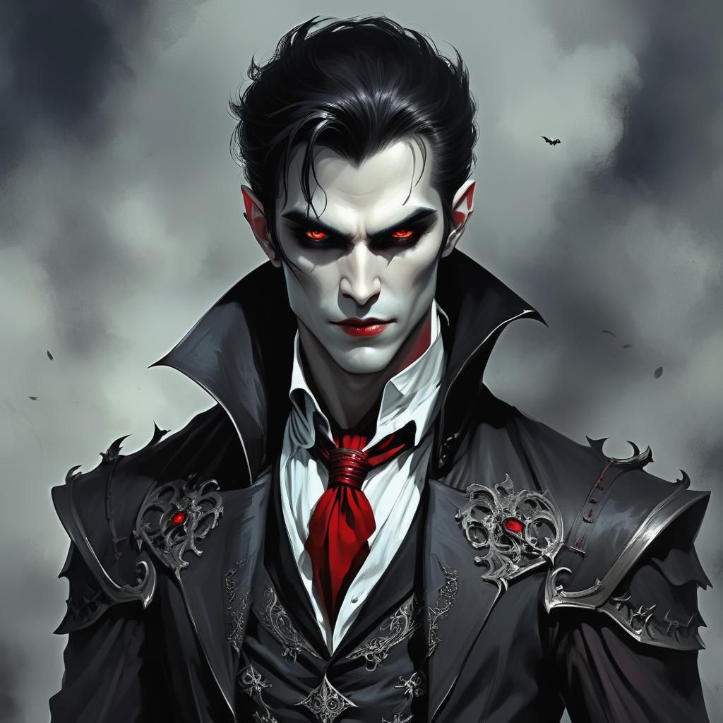 Grimdark Fantasy: Handsome Diabolical Vampire Portrait