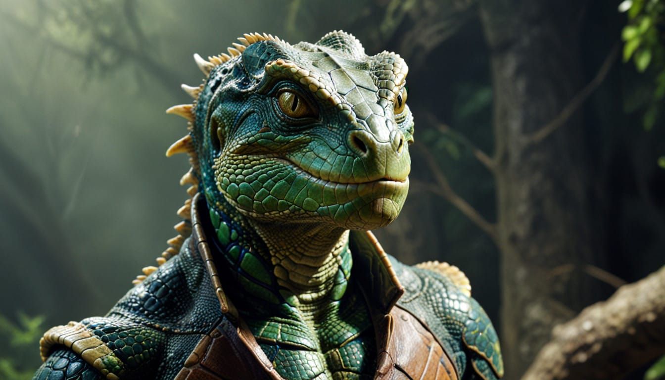 Reptilian Gathering in Dark Ambiance