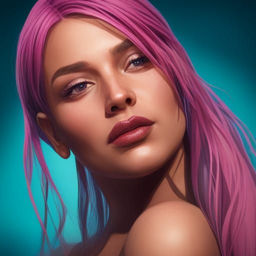 Karol G Portrait in Hyperdetailed Digital Art Style