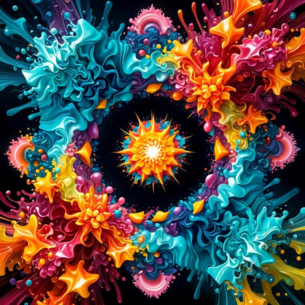 Colorful Thanksgiving Food Explosion in Candy Art Style