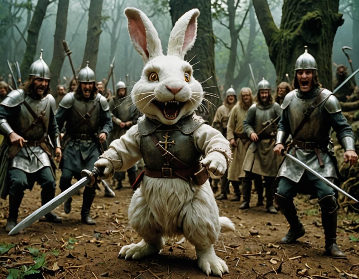 Killer Rabbit Attacks: Medieval Movie Scene