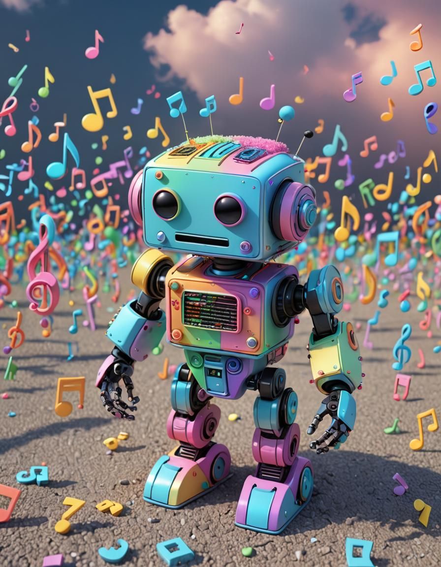 Rainbow Robot Composed of Musical Notes