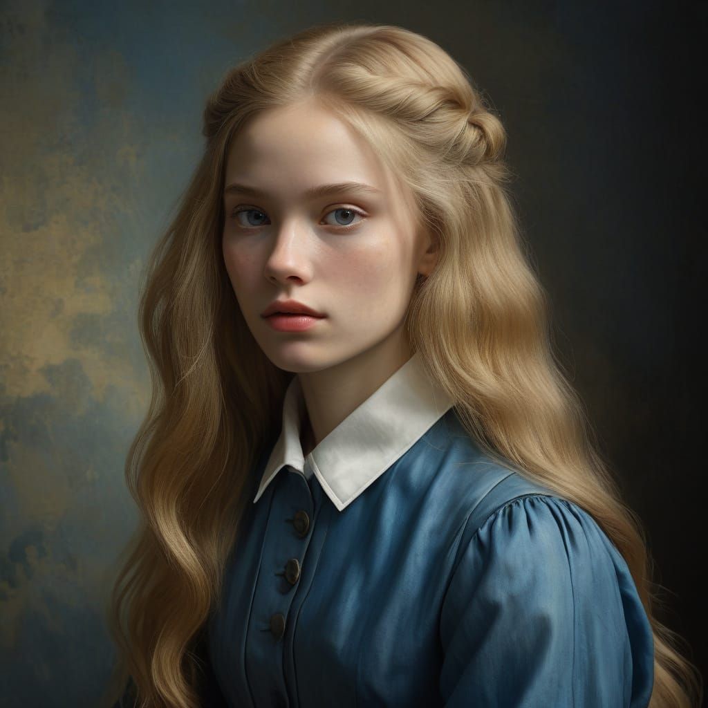 Serene Portrait in Oil on Canvas