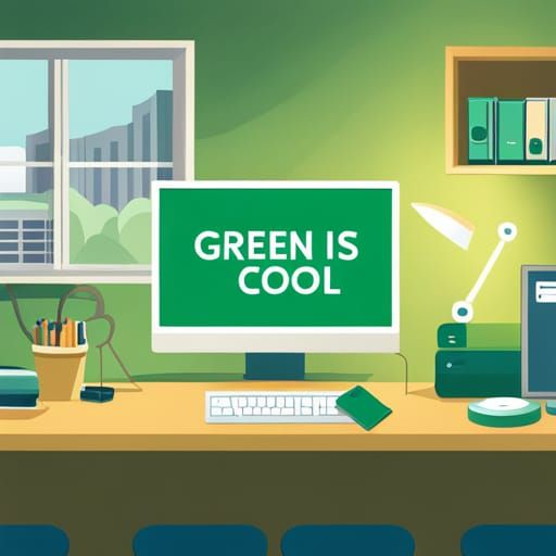 Retro Computer Screen with Green Text