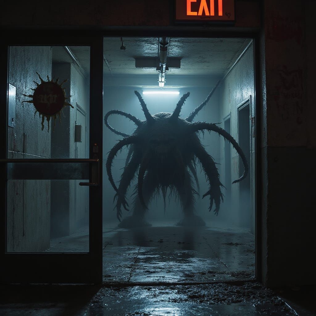 Eerie Tentacled Monster in Mall Backrooms