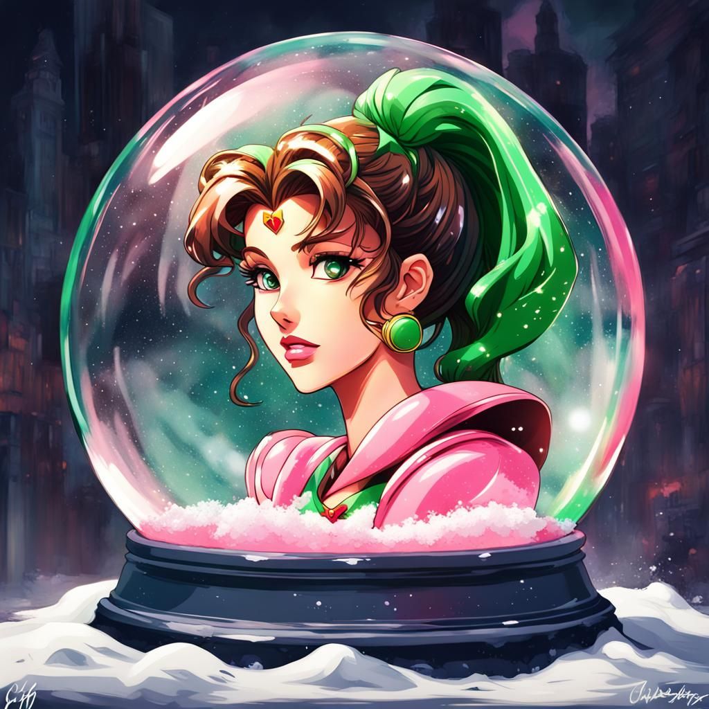 Sailor Jupiter as a Princess inside of a Snow Globe