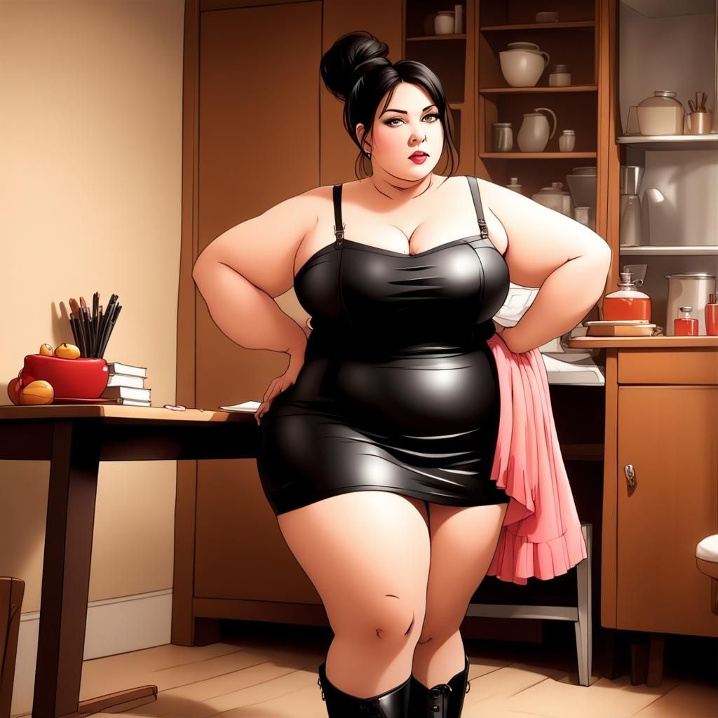 SSBBW Strict Teacher in Leather Skirt