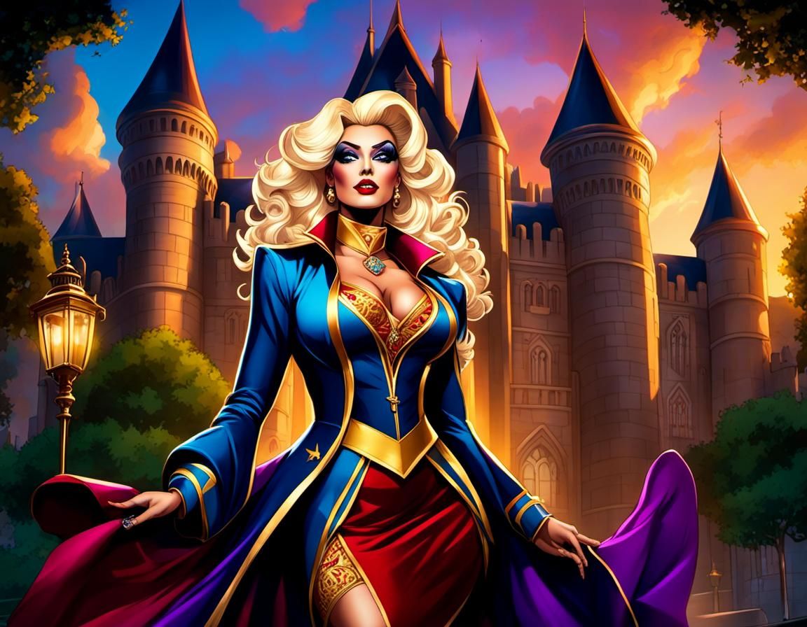 Drag Queen Wizard in Comic Book Style