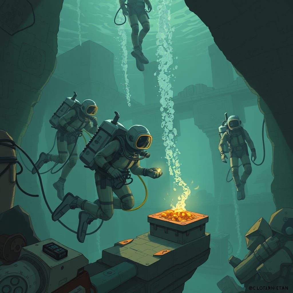 Underwater Archaeologists Discovering Atlantis Treasure