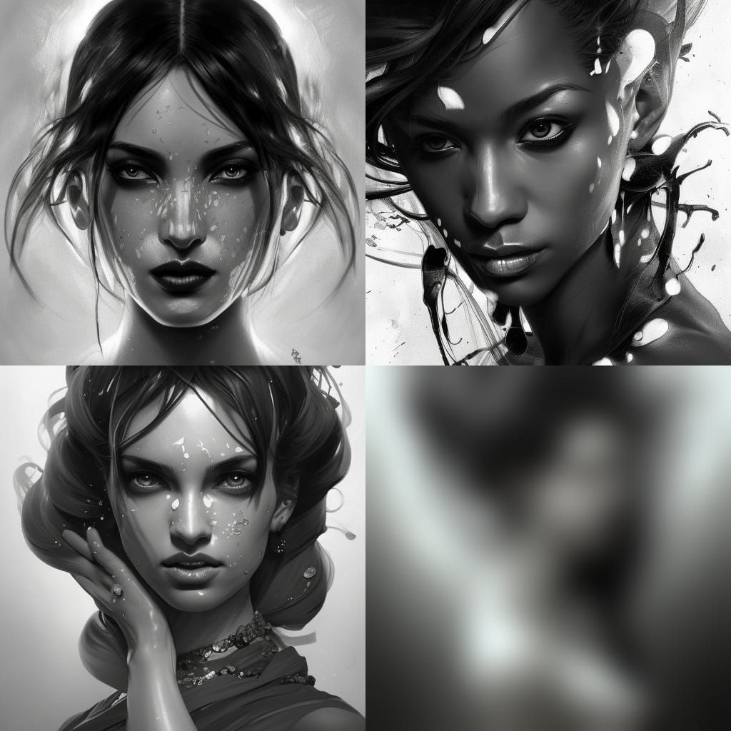 Monochrome Portrait of a Dark Goddess