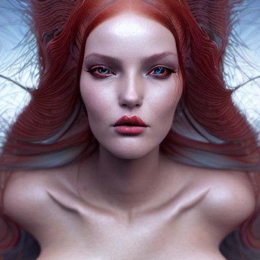 Voluptuous Woman Staring, Rendered in ZBrush