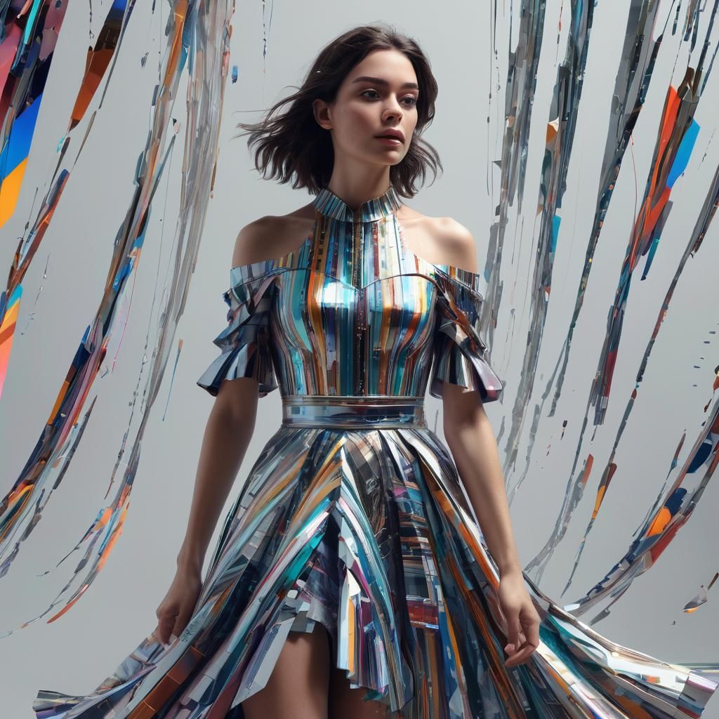 Renaissance Woman Distorted by Digital Glitches