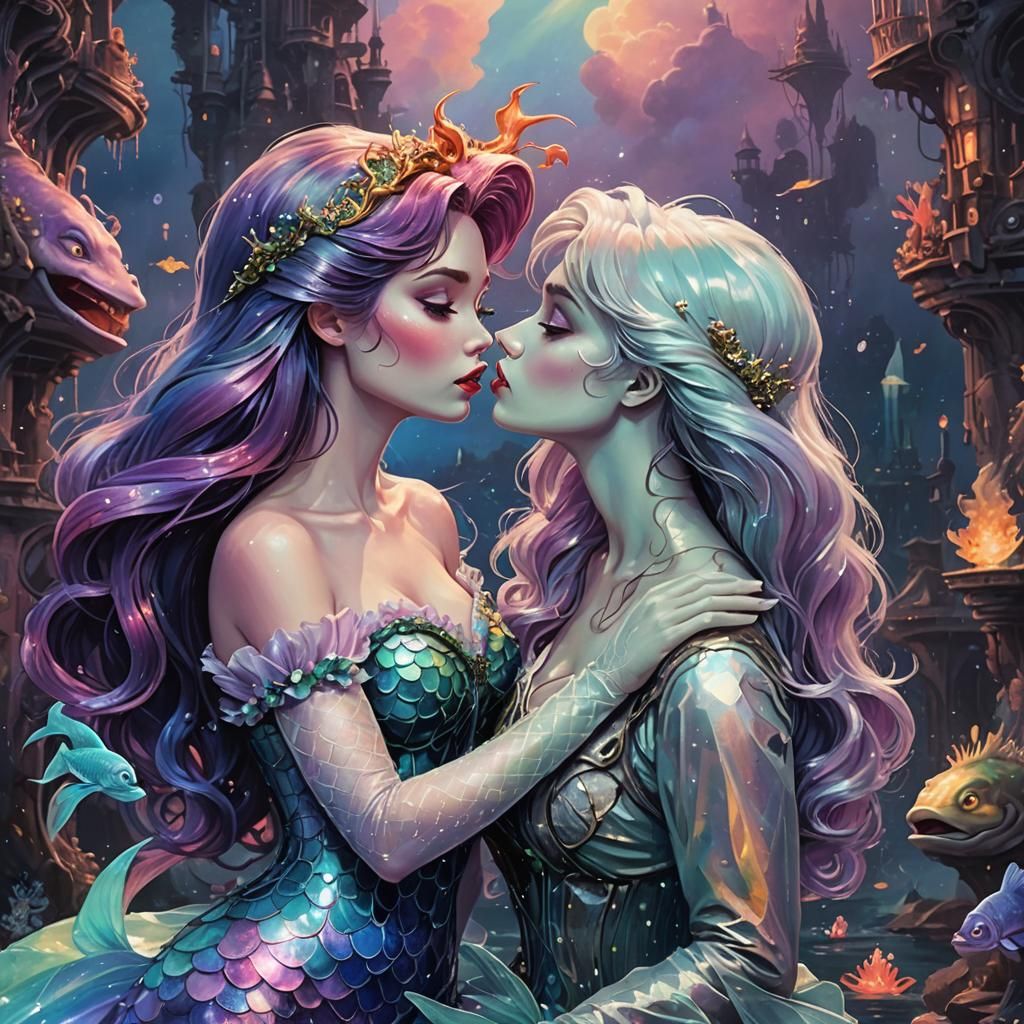 Little Mermaid and Ursula: Post-Apocalyptic Vapor Twilight K...