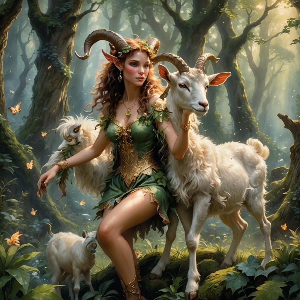Enchanted Forest Faun in Ethereal Fantasy Style
