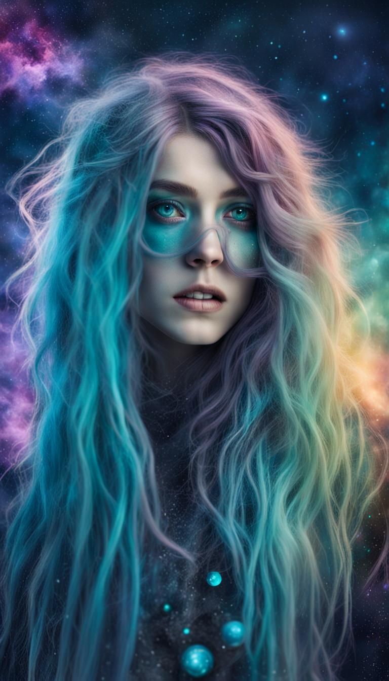 Enchanting Galactic Girl on a Cosmic Landscape