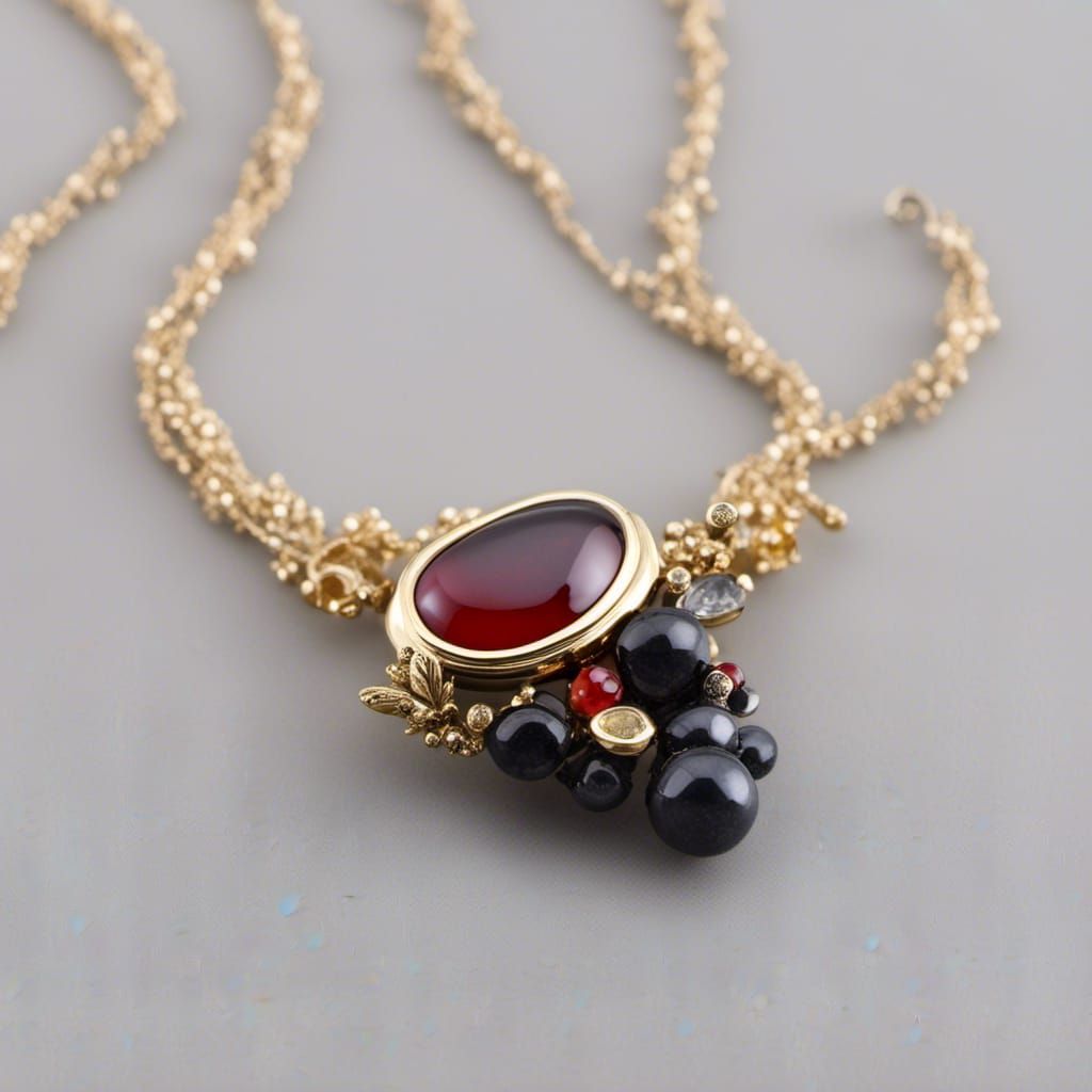 Obsidian and cornelian jewelry