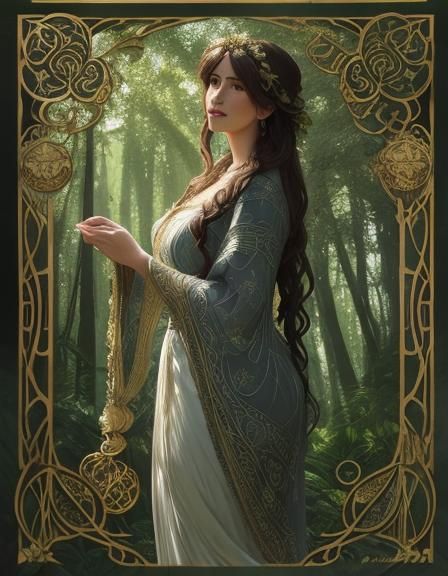 Breton Woman in Art Nouveau Style