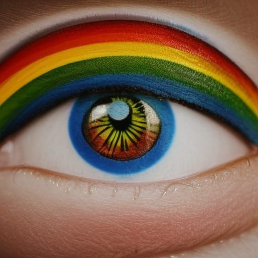 Rainbow Eye Crying in Divine Light