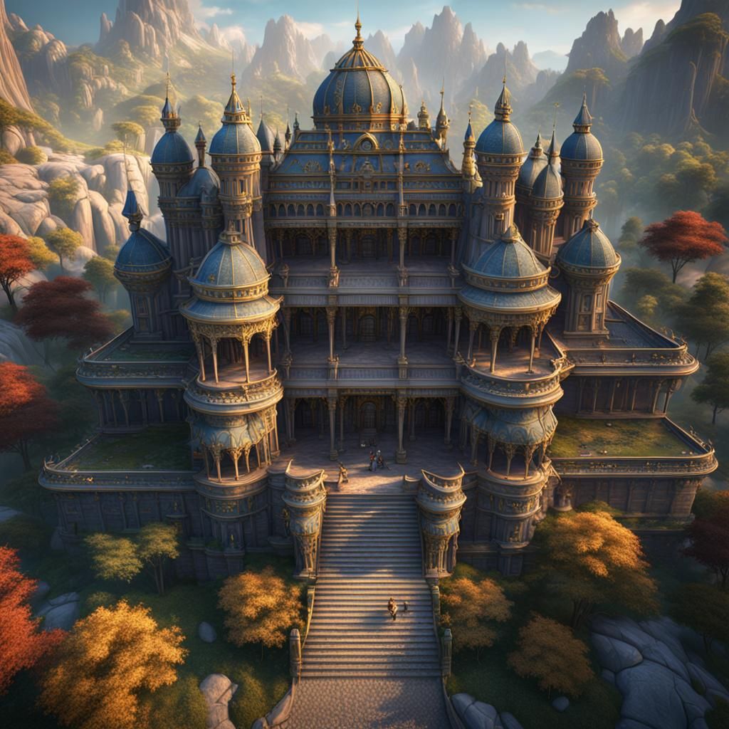 Fantastical Palace Concept Art in Deep Color