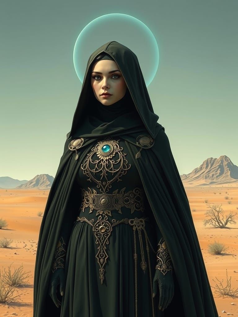 Bene Gesserit Mother in Desert Landscape