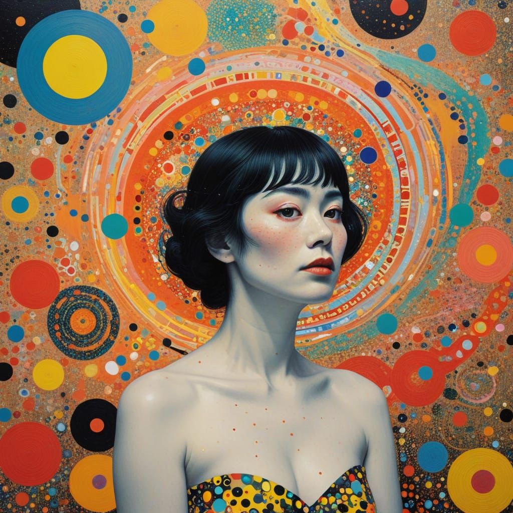 Vibrant Neo-Expressionist Portrait in Neon Hues