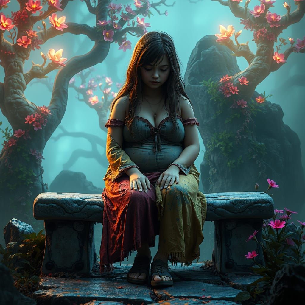 A Lonely Girl Finds Solace Among Whispers of Ancient Trees