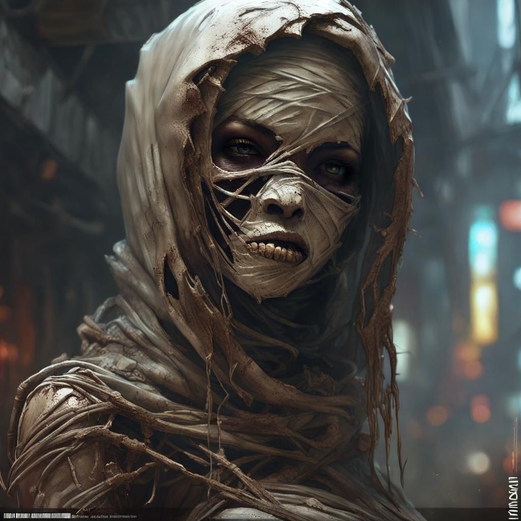Hyperdetailed Latex Female Mummy Fantasy Art