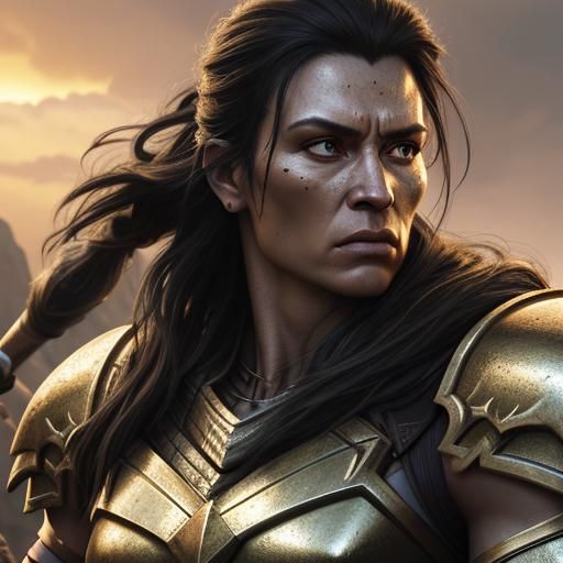 Granite-Skinned Female Barbarian in Hyper-Realistic Digital ...