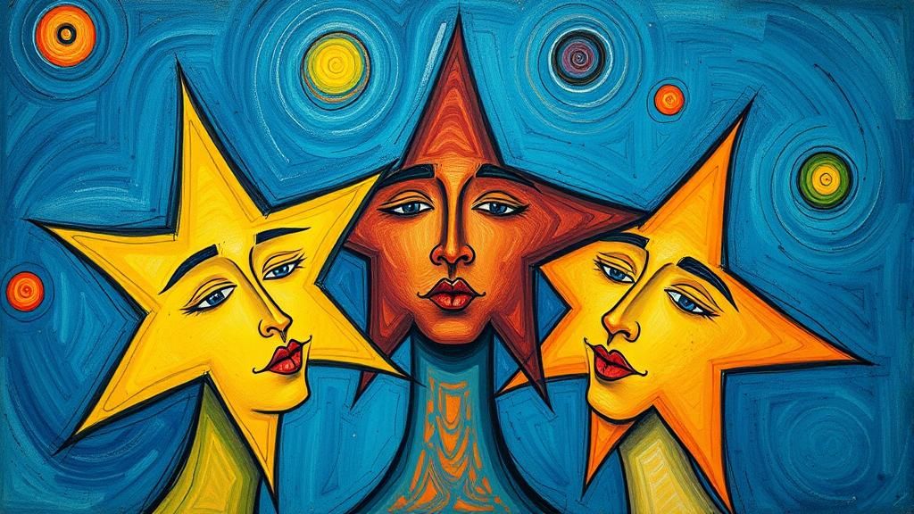 Star Personas in Chagall-Kandinsky Style