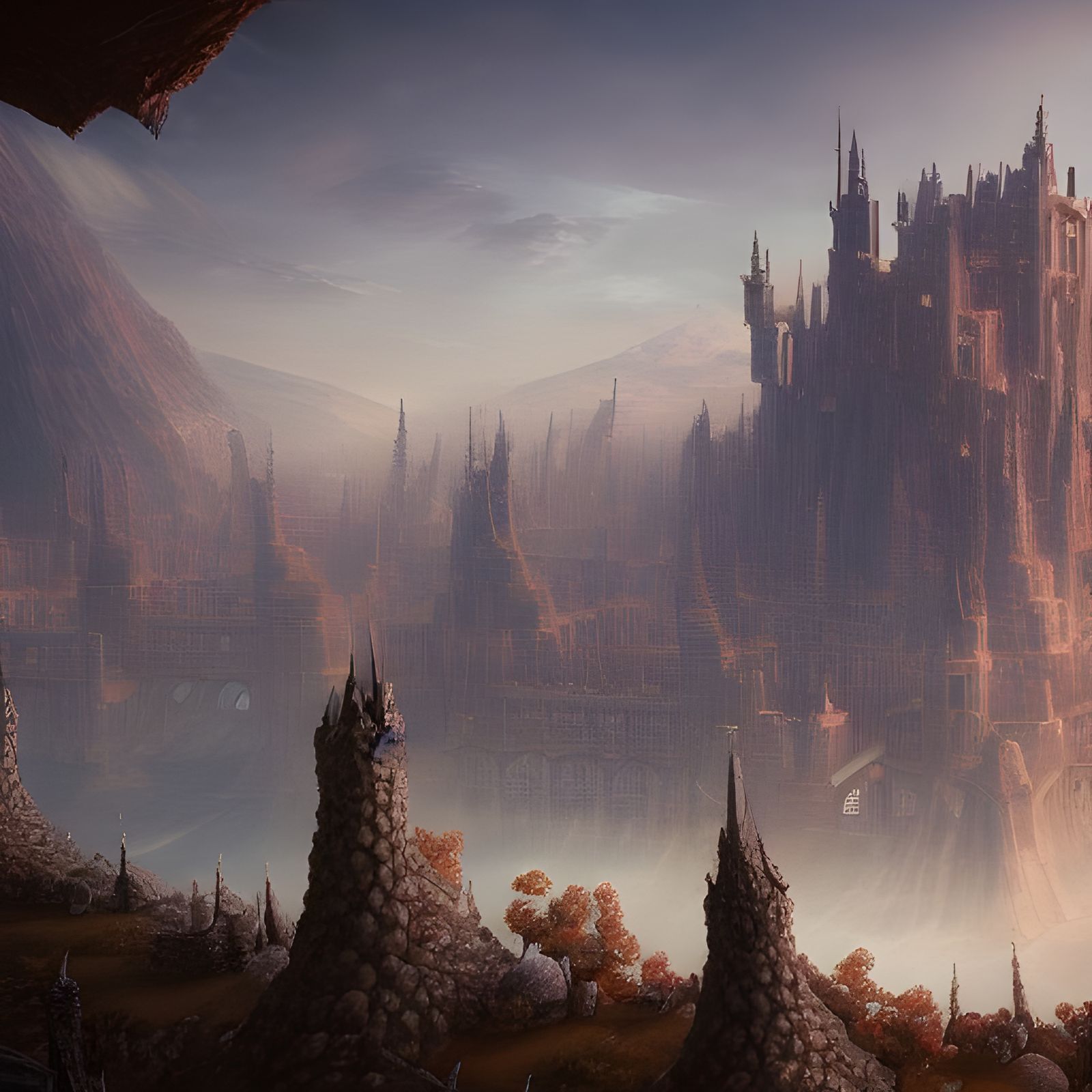 Brunette Female Citadel: Fantasy Concept Art