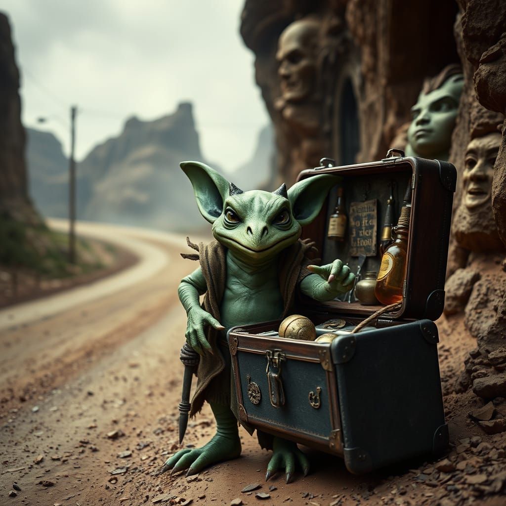 Kobold Merchant Peddles Shady Magical Goods in Hellish Lands...