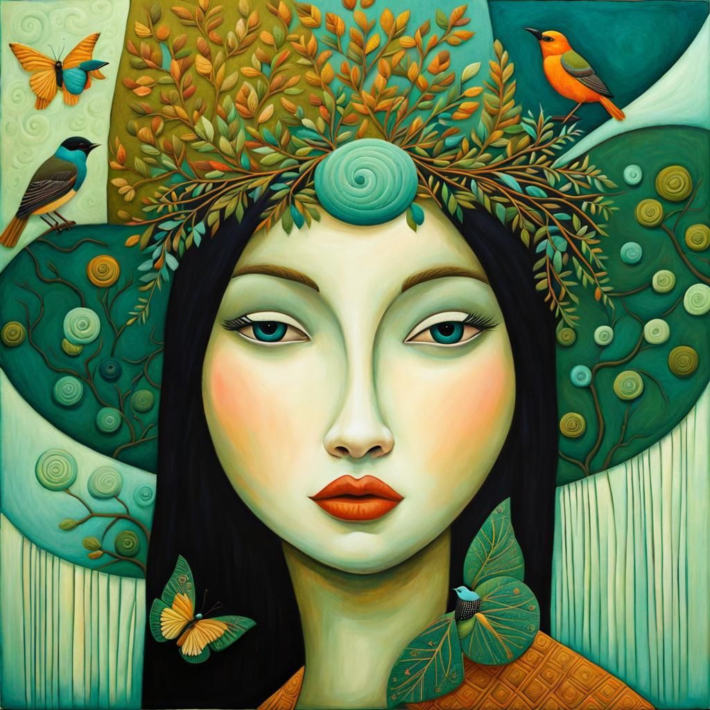 Enchanted Forest Quilt: Sisters in Art Brut Style