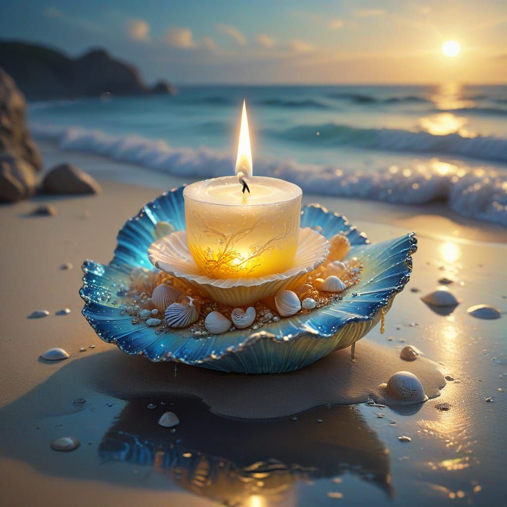 Fantasy Ocean World Inside Seashell Flame