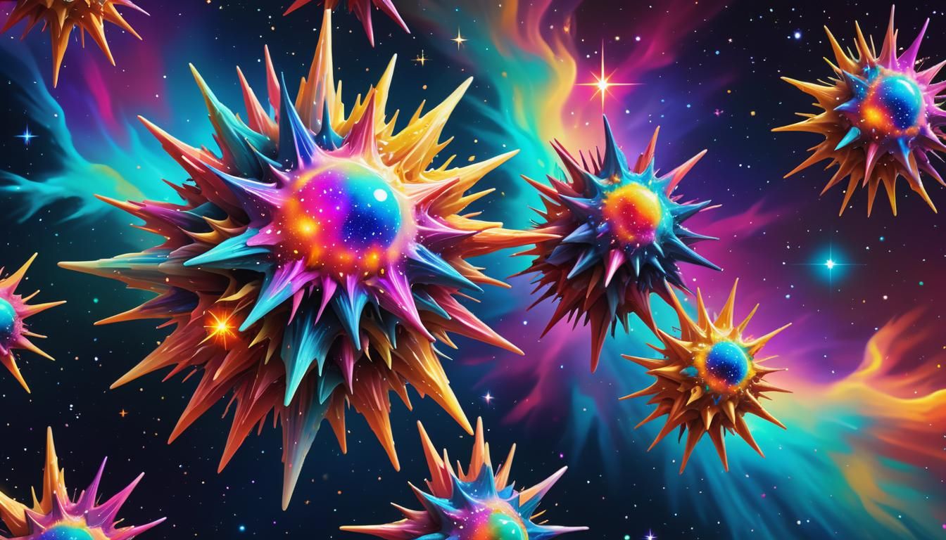 Vibrant Star Cluster Formation in Digital Art