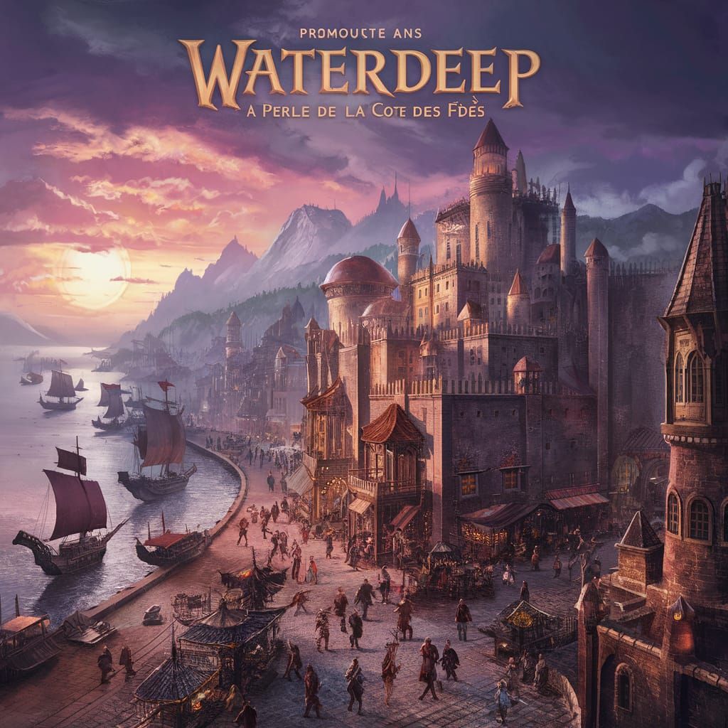 Waterdeep Pearl of the Sword Coast Travel Poster