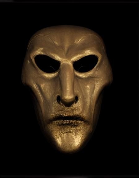 Dramatic Gold and Black Death Eater Mask