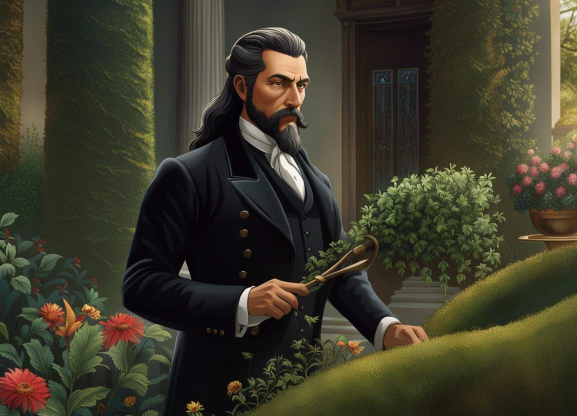 Butler in Da Vinci Style Gardening at Villa