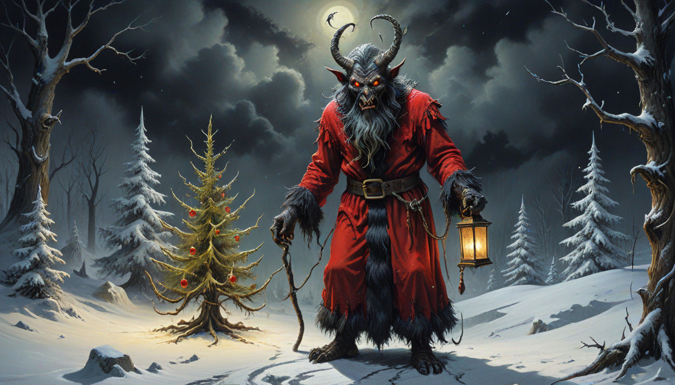 Surreal Christmas Horror in the Style of Salvador Dali