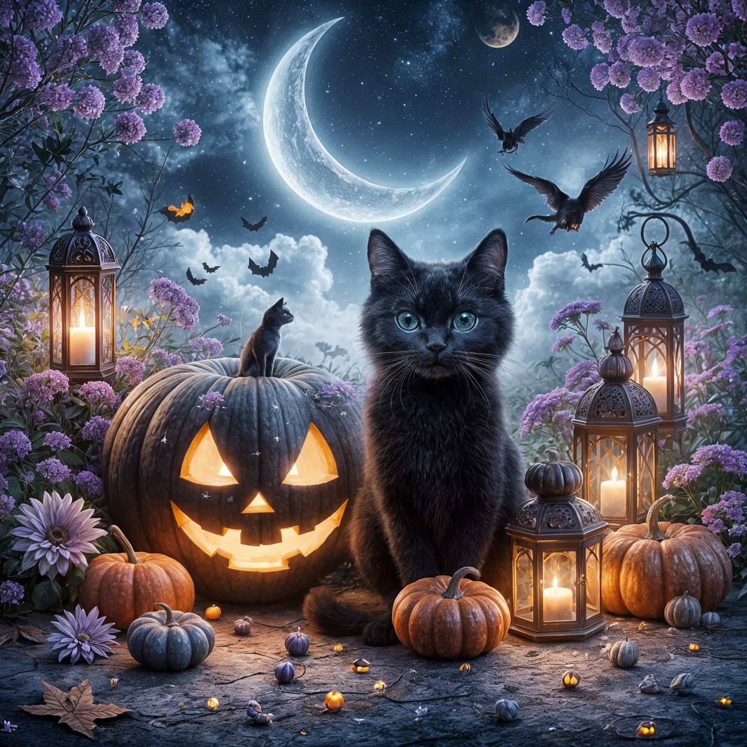 mystical Halloween scene