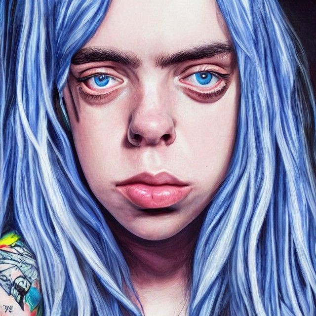 Portrait of Billie Eilish by DIEGO FAZIO