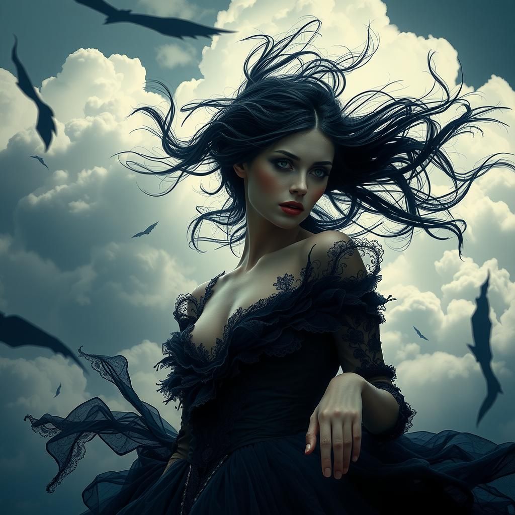 Goddess of Storms in Film Noir Style