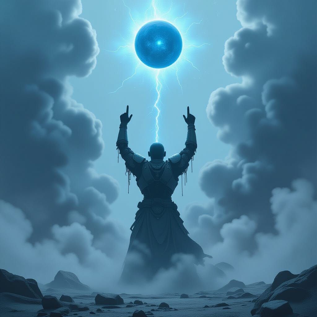 Mechanical Being Creates Planet with Cosmic Energy