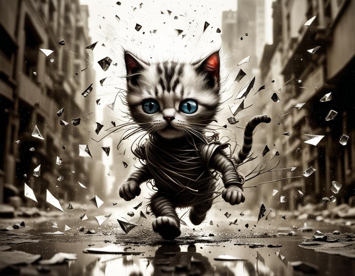 Demonic Cyborg Bear Portrait in Volcanic Hyperspace