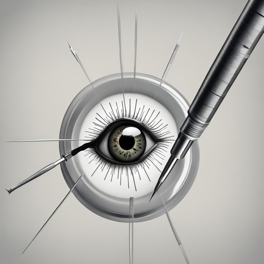 Macro Photograph of a Sewing Needle's Eye