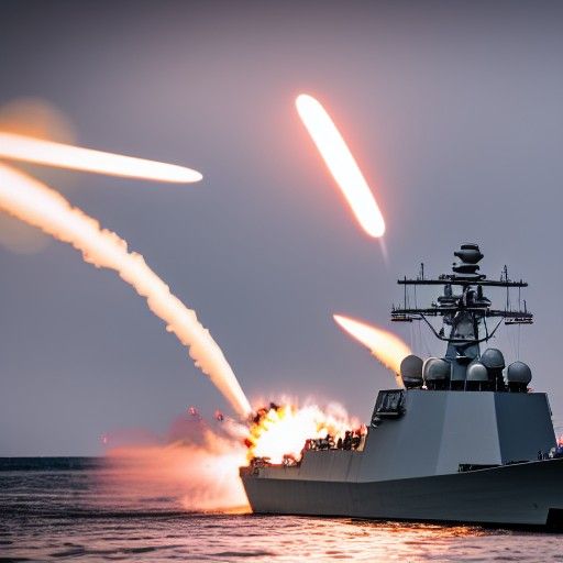 Naval Ship Cannons in Professional Photography Style