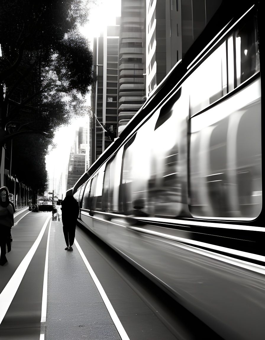 Commuters at Sunset: A Street Photography Scene